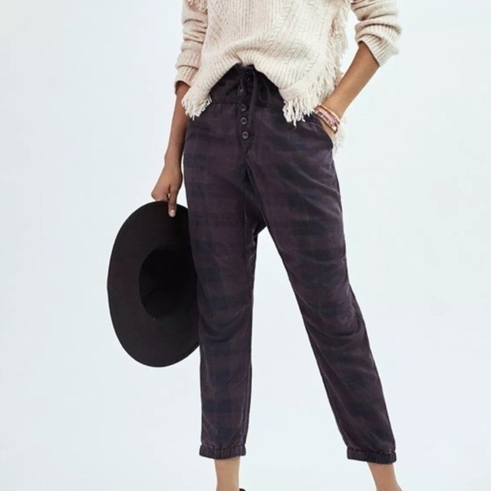 Anthropologie Jacquie button-fly jogger pants large